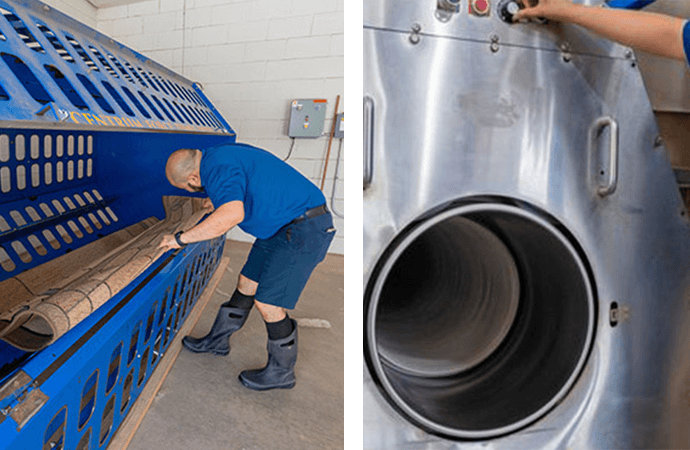 Collage of rug cleaning process by Legacy Rug Care