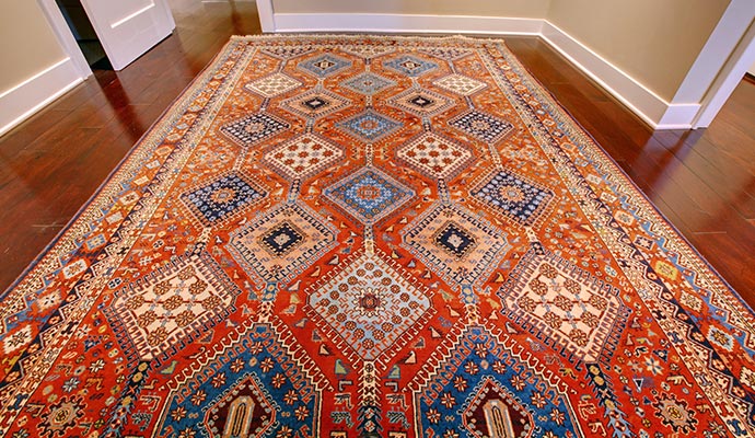 clean and vibrant rug on the floor