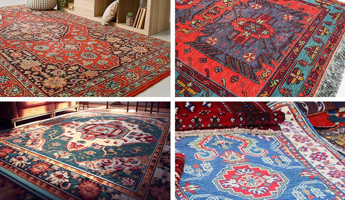 a collage showcasing different types of rugs