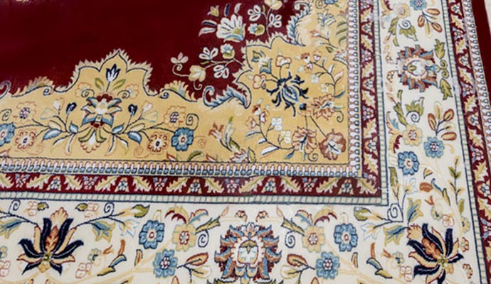 Close up view of a clean rug