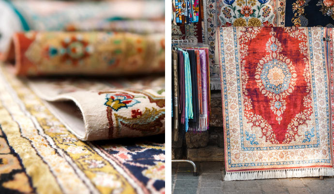 Collage of different type of rugs