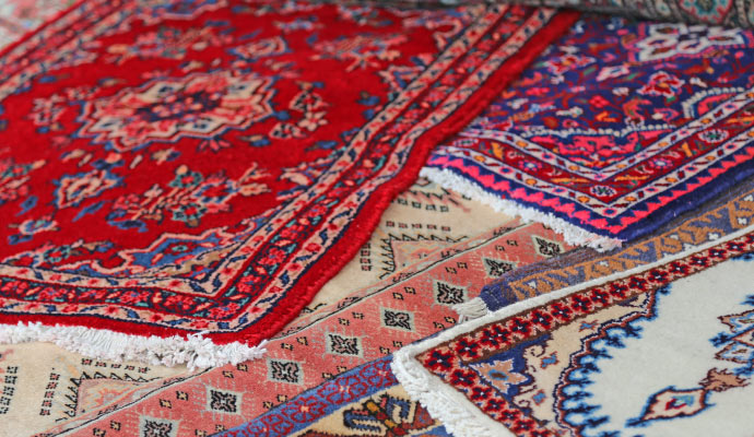 different types of colorful rugs