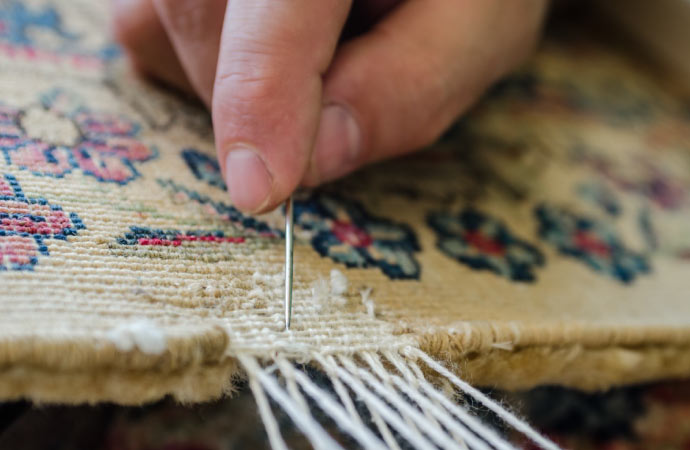 Repairing damaged rug