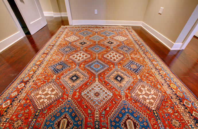 Tibetan rug adorning the floor